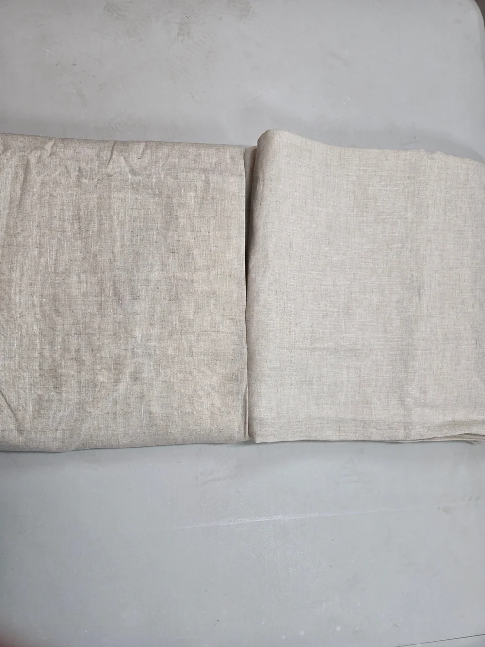 QUINCE Set Of 2 48x108 European Linen Curtains Flax 0051